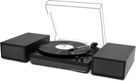 Lp&amp;No.1 Vinyl Record Player With Stereo Bookshelf Speakers, 3-Speed Belt... - $77.99
