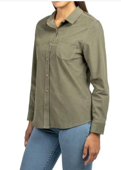 Jachs Womens Shirt Green Girlfriend Button-Up Long Sleeves Stretch Comfortable Item image 2