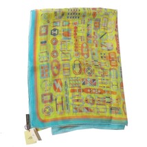 Hermes Chal Carre en Boucles 180 X 65CM Chifón Seda Muselina Hebilla de Bufanda - £465.48 GBP