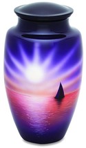 Sunset &amp; Sailboat 210 Cubic Inches Large/Adult Funeral Cremation Urn for  Ashes - £134.71 GBP