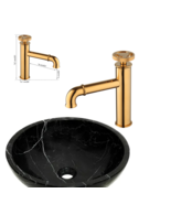 Homary Gold Brass Bathroom Faucet Basin Mixer Tap Hot Cold Water Deck Mo... - £63.22 GBP