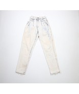 Vtg 90s Streetwear Womens 5 Thrashed Acid Wash Pleated High Waisted Mom ... - $39.55