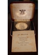 1973 ST HELENA 25 PENCE SILVER PROOF CROWN WITH CASE - $33.83 CAD