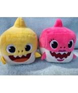 Pinkfong Baby Shark Official Song Cubes 2 Singing Plush Mommy &amp; Baby Stu... - $18.86