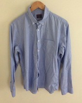 UNTUCKit Men&#39;s Button Front Shirt Blue Oxford Cotton Size Large Bin O - $14.23