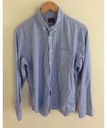UNTUCKit Men&#39;s Button Front Shirt Blue Oxford Cotton Size Large Bin O - $19.51 CAD