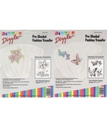 2 Dizzle Pre Shaded Iron On Transfer Butterflies Tea Rose Floral 14&quot; x 17&quot; - $11.99