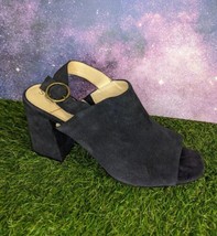 Sole Society Zuma Blue Suede Peep Toe Ankle Pumps Heels Womens Shoes Size 10 - £13.38 GBP