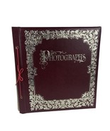 Vintage Photograph Album 12x12 Large Burgundy Red Embossed Holds 180 3x5... - $626.32 MXN