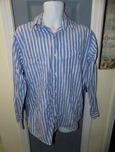 Banana Republic Blue Striped Long Sleeve Dress Shirt Size M Men&#39;s EUC - £13.30 GBP