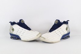 Vintage Adidas Mens 11.5 Distressed A3 Basketball Shoes Sneakers White Blue - £62.28 GBP