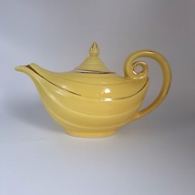 Hall Aladdin Genie Lamp Teapot Yellow Gold Vintage - $87.03