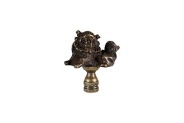 Bronze Foo Dog Figurine Table Lamp Finial 2.5&quot; - £23.70 GBP