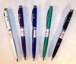 12 Colored Laser Pointer Pen W Led Light Writing Pens Lazer Beam School Business - £18.90 GBP