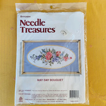 Needle Treasures Needle Point May Day Bouquet Michael A. LeClaire Bag Tear - $29.65