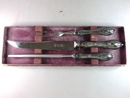 Vintage Estate Cheltenham Silver Plated 3pc Carving Set E566 - £77.54 GBP