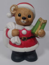 Homco 5503 Christmas Bear 6.5 in. Coin Bank Figurine - £10.38 GBP