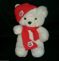 14&quot; Vintage 1986 Commonwealth White Teddy Bear Ski Team Stuffed Animal Plush Toy - £22.69 GBP