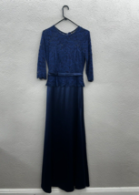 Miusol Womens Dress Size Small Navy Blue Formal Full-Length Lace Top SilkyBottom - $27.67