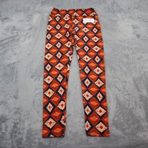 Lularoe Pants Womens One Size Orange Diamond Printed Casual Pull On Legg... - £17.09 GBP