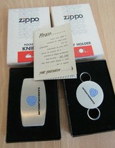 VINTAGE advertising ZIPPO LOT 1955-1979 POCKET KNIFE &amp; KEY RING CARBORUNDUM - $48.98