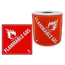 KOVOT 4&quot;x4&quot; Flammable Gas DOT (Class 2) Hazardous Materials Warning Labe... - £16.01 GBP