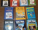 10 book lot of Dog Man Big Nate Diary Of A Wimpy Kid hardcover softcover... - $15.84
