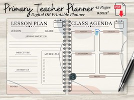 Digital Teacher Planner Teacher Plan Book Homeschool Planner Printable Instructo - £7.96 GBP