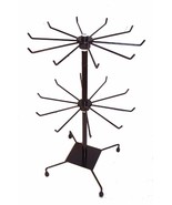 DELUXE 20 INCH BLACK SPINNING DISPLAY WIRE RACK new 2 level counter hang... - $37.01 CAD
