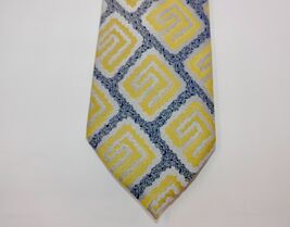 Union Made ACWA Vintage Blue Yellow Imported Textured Polyester Neckwear... - $19.99