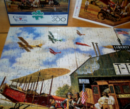 Jigsaw Puzzle 300 Large Pieces Charles Wysocki Art Biplanes USA Airport Complete - $12.86