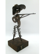 Vintage Mid-Century Modern Brutalist Metal Sculpture of Violinist Artist... - $136.98 CAD
