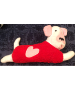 Valentine White Puppy Dog 18&quot; Wide Plush Figure - $10.85 CAD