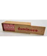 *B2) Rare RED Vintage Double Six Urea Dominoes Metal Spin Set In Box - £39.10 GBP