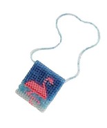 J.Crew Crewcuts Girls Beaded Crochet Crossbody Flamingo Bag Blue One Size - £15.90 GBP