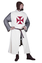 Halloween Cosplay Costume Medieval Templar Knight Tunic Surcoat Renaissance Larp - £65.66 GBP+