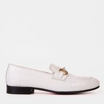 The Monaco White Leather Men Shoe Bit Loafer image 2