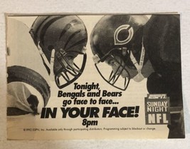 NFL In Your Face Bengals V Chicago Bears Tv Guide Vintage Print Ad  Tpa13 - $5.93