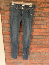 Hudson USA Stretch Jeans 27 Collin Midrise Skinny Blue Denim Pants Flap ... - £18.55 GBP