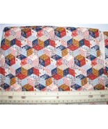 RED NAVY BLUE &amp; GOLD on ECRU Quilting Cotton Fabric 4+ yds x 43&quot; wide  - €20,59 EUR