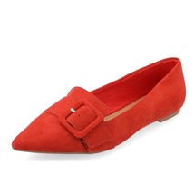 Journee Collection Womens 9 M Rust Orange Audrey Faux Suede Slip On Flat... - $40.25 CAD