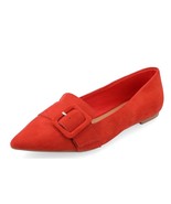 Journee Collection Womens 9 M Rust Orange Audrey Faux Suede Slip On Flat... - $545.60 MXN