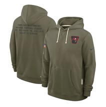 Mens Buccaneers 2025 Salute to Service Sideline Pullover Hoodie Olive Ta... - $1,286.89 MXN