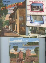  St Augustine Florida Booklet 4 Linen Postcards &amp; 3 Color Photos Sets - £17.03 GBP