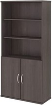 Storm Gray 5 Shelf Bookcase With Doors, Studio C By Bush Business Furniture. - $475.95