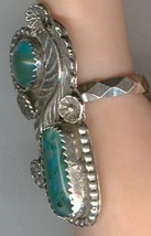 Free-form Turquoise and Chrysocolla set in Sterling Silver in Size 8 Ring - $140.00