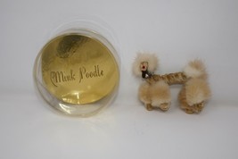 Mink Poodle with Rhinestone Collar Brooch Pin with Original Box - £18.78 GBP