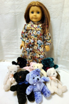 Clothes for 18&quot; Doll ~ Teddy Bear Print Dress Nightgown AND a Little Plush Bear! - £10.28 GBP