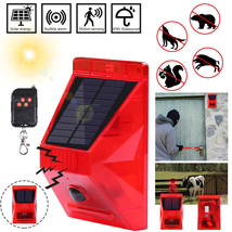 Waterproof Outdoor Solar Powered Led Alarm Lamp Warning Security Flashin... - £35.96 GBP
