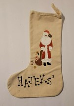 Handcrafted Stenciled Santa Toy Sack Christmas Stocking Hajeks&#39; Vintage - £6.28 GBP